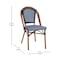 Flash Furniture Bordeaux French Bistro 31.5in. Tbl, Navy and White PE Rattan, Glass Top w/4 Stack Chairs - Natural SDA-AD641012-80-4001-NVYWH-NAT-GG - alternate 10